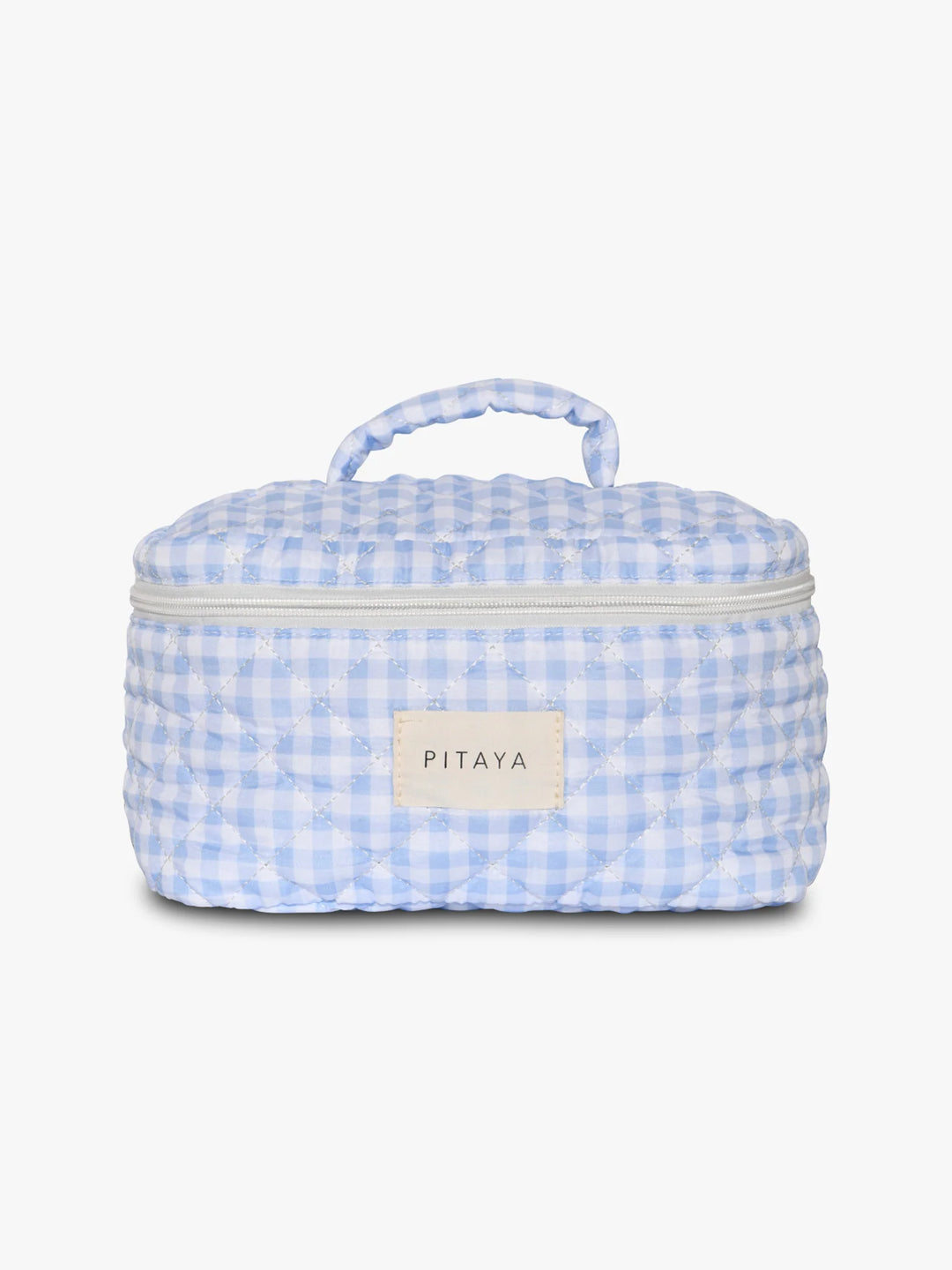 LARGE MAKEUP BAG | BLUE CHECKER