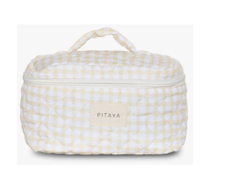 LARGE MAKEUP BAG | YELLOW CHECK