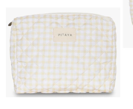 MEDIUM MAKEUP BAG | YELLOW CHECK