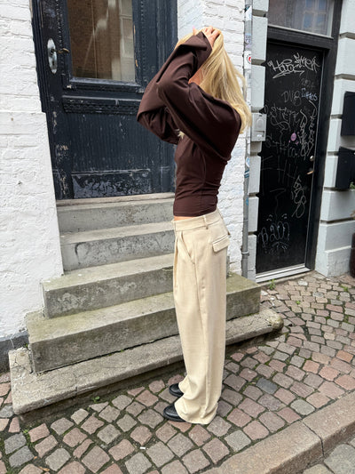 KLARA TOP LS | WAISTED brown