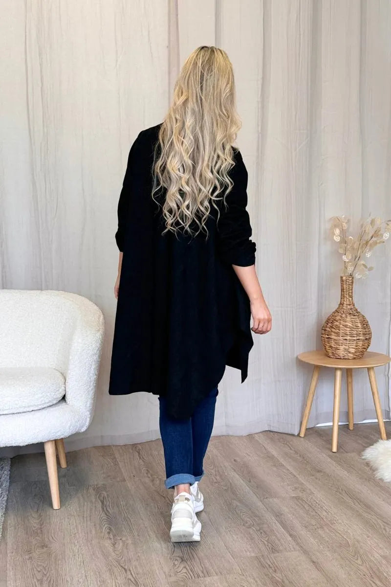 CARDIGAN | FAUX RUSKINN svart