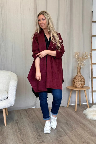 CARDIGAN | FAUX RUSKINN wine