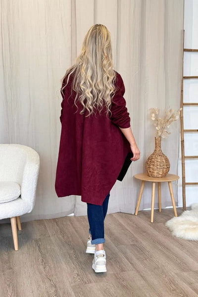 CARDIGAN | FAUX RUSKINN wine