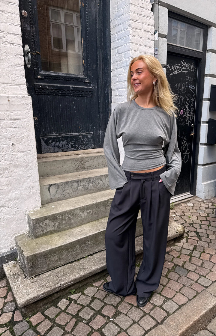 KLARA TOP LS | WAISTED grey