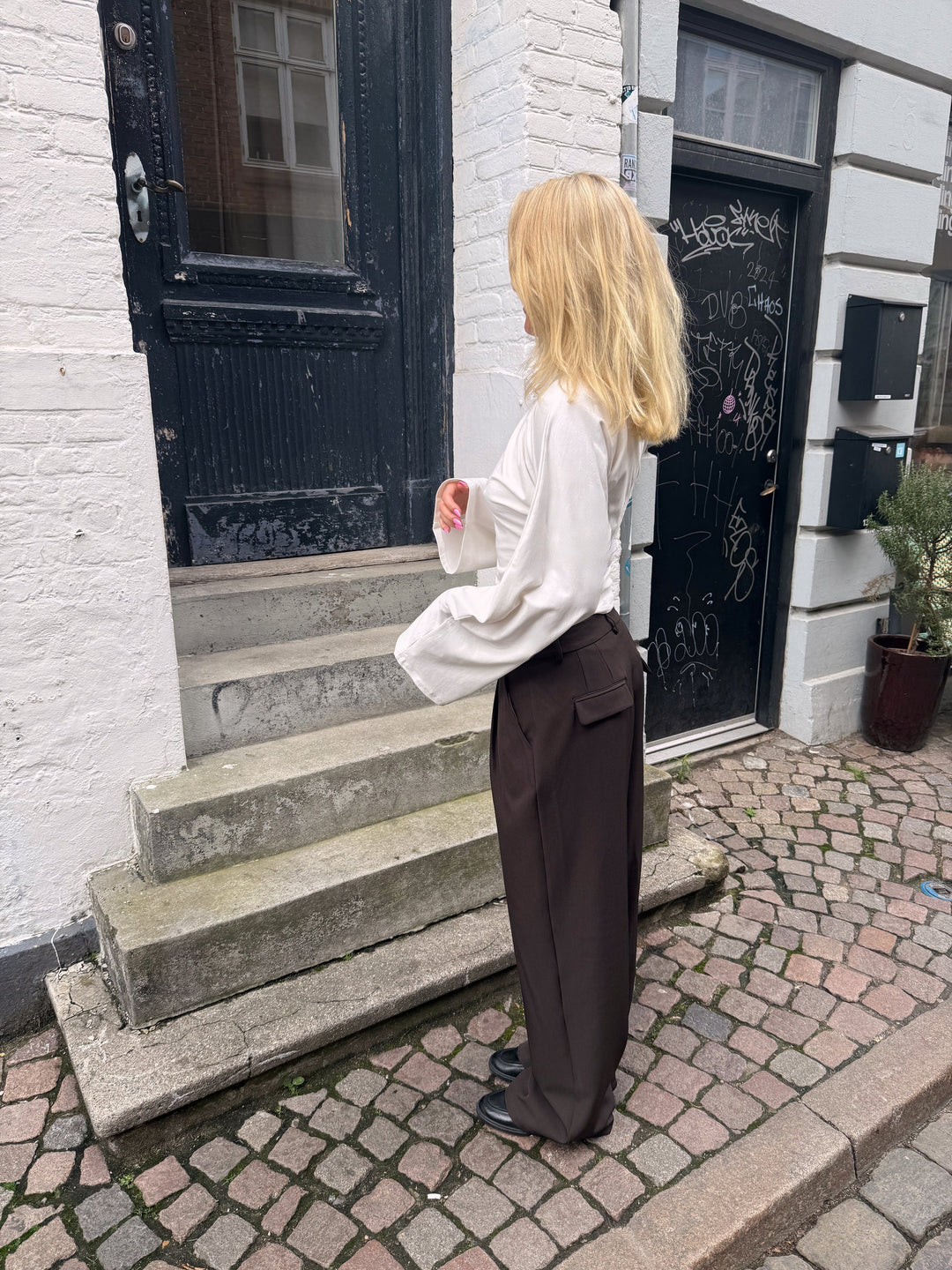 KLARA TOP LS | WAISTED hvítt