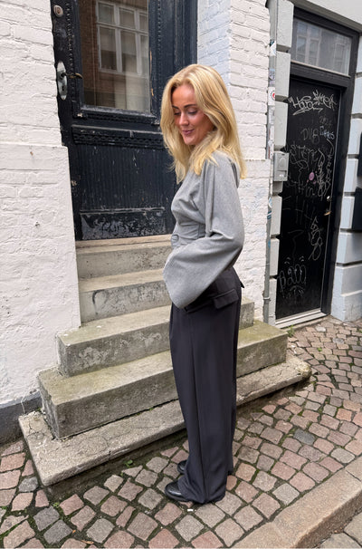 KLARA TOP LS | WAISTED grey