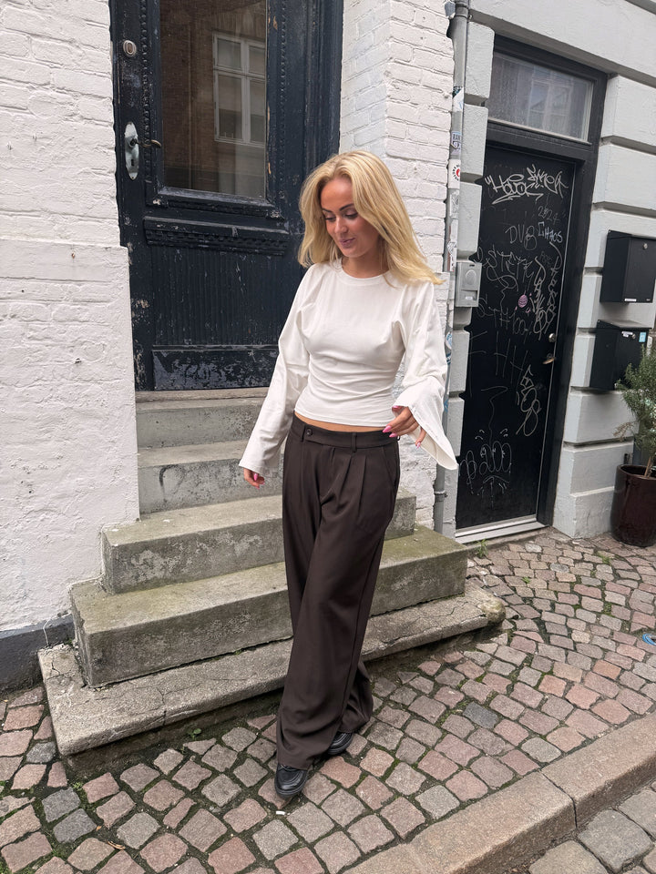KLARA TOP LS | WAISTED hvítt
