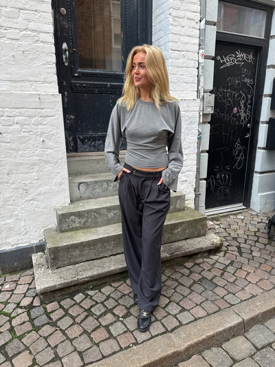 KLARA TOP LS | WAISTED grey