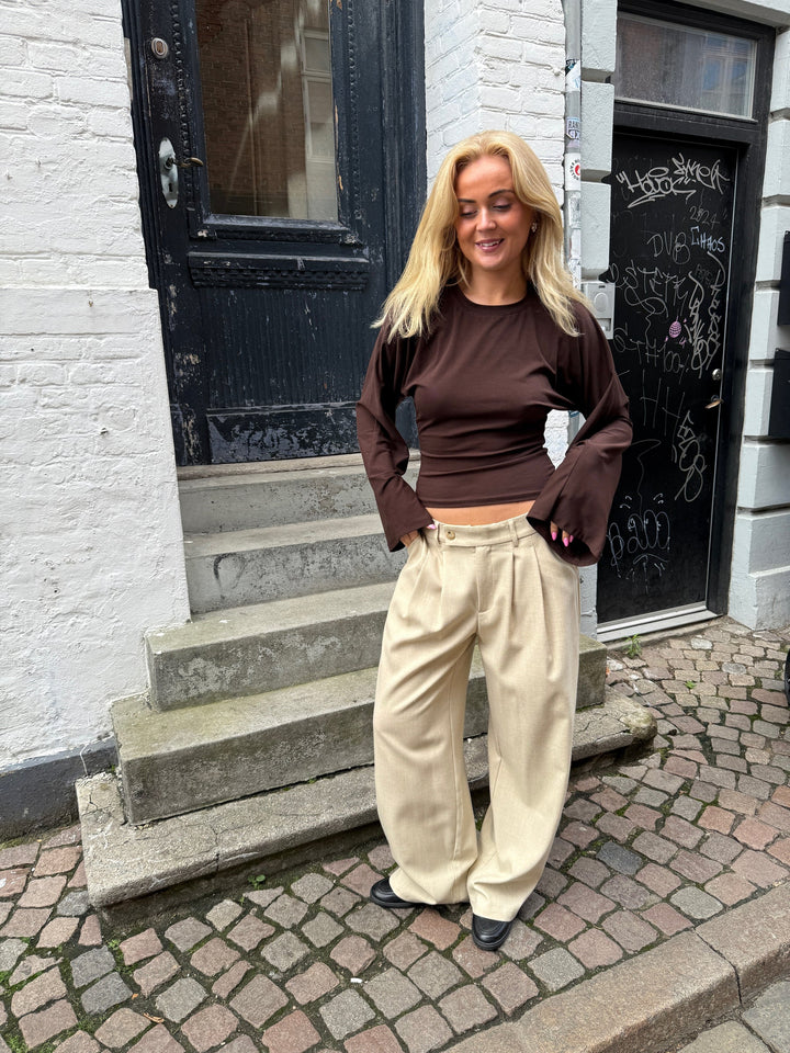 KLARA TOP LS | WAISTED chocolate