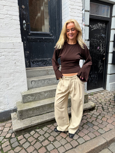 KLARA TOP LS | WAISTED brown