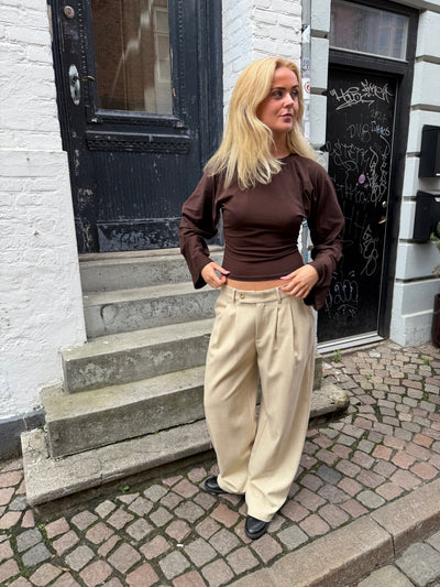 KLARA TOP LS | WAISTED brown