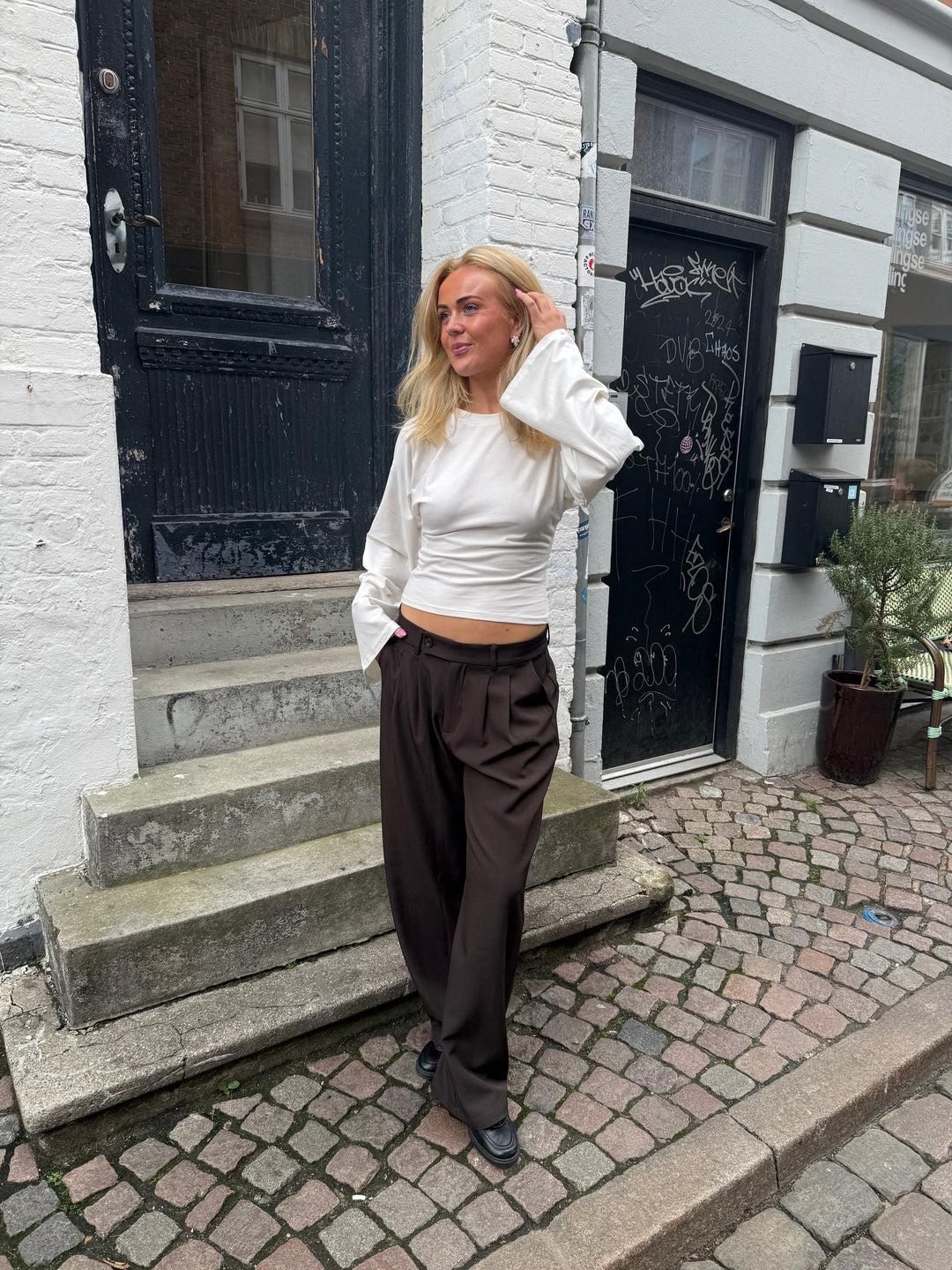 KLARA TOP LS | WAISTED hvítt