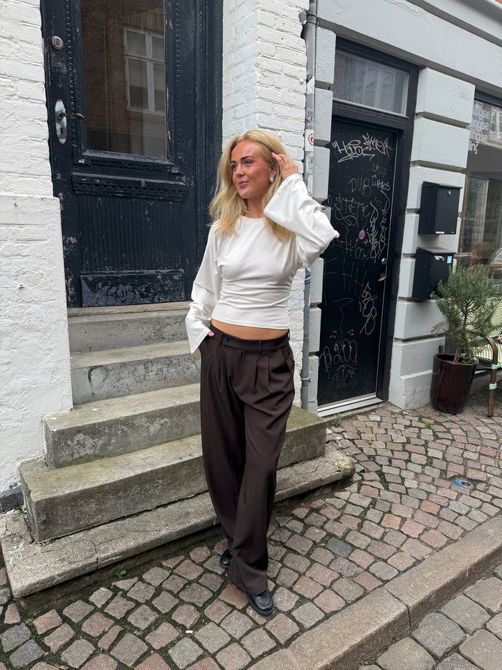 KLARA TOP LS | WAISTED hvítt