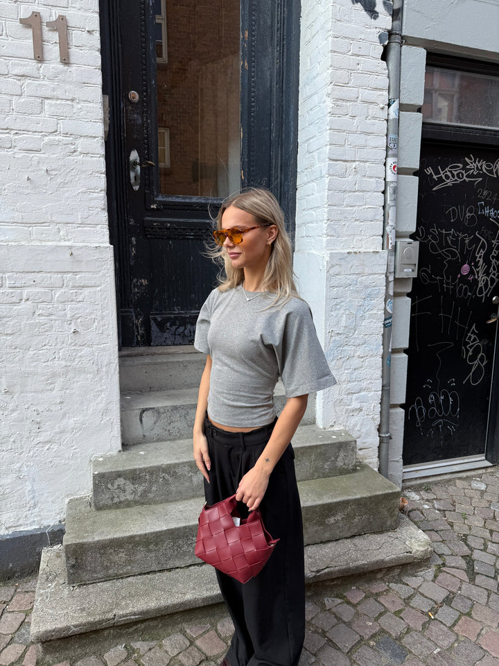 KLARA TOP | WAISTED grey melange