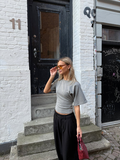 KLARA TOP | WAISTED grey melange