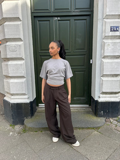 KLARA TOP | WAISTED taupe