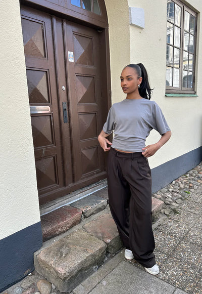 KLARA TOP | WAISTED taupe
