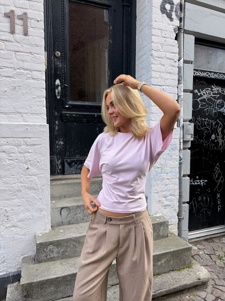 KLARA TOP | WAISTED baby pink