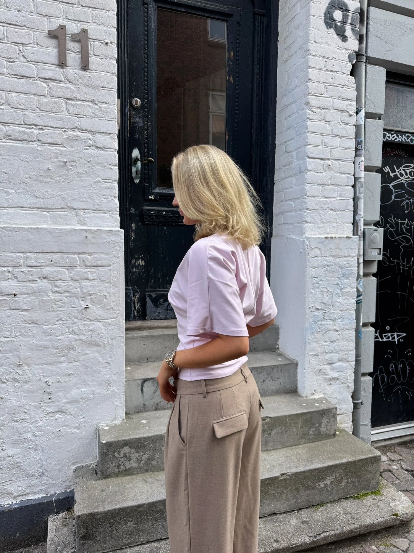 KLARA TOP | WAISTED baby pink