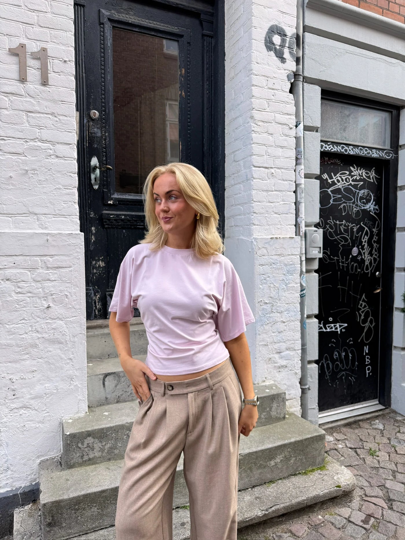 KLARA TOP | WAISTED baby pink