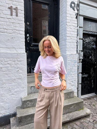 KLARA TOP | WAISTED baby pink