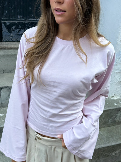 KLARA TOP LS | WAISTED baby pink
