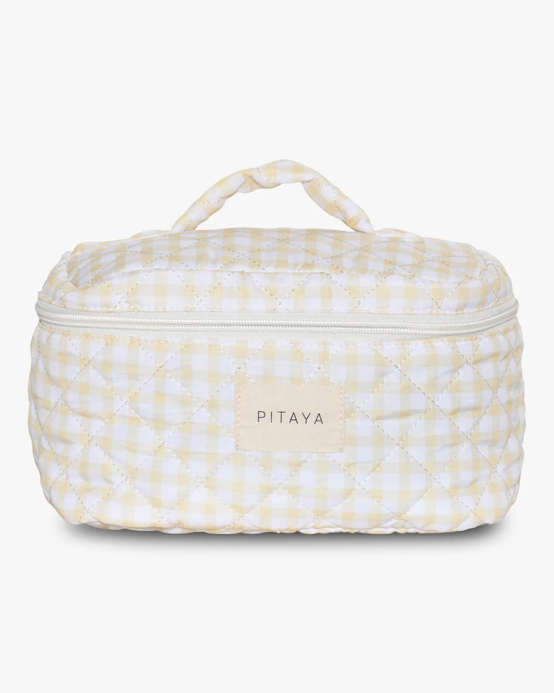 LARGE MAKEUP BAG | YELLOW CHECK