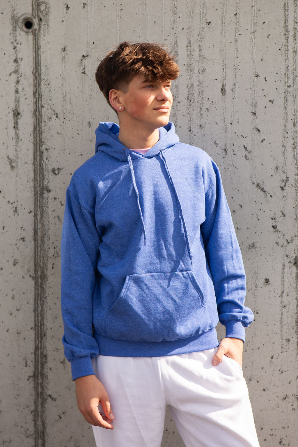 HOODIE | FRUIT heather blue