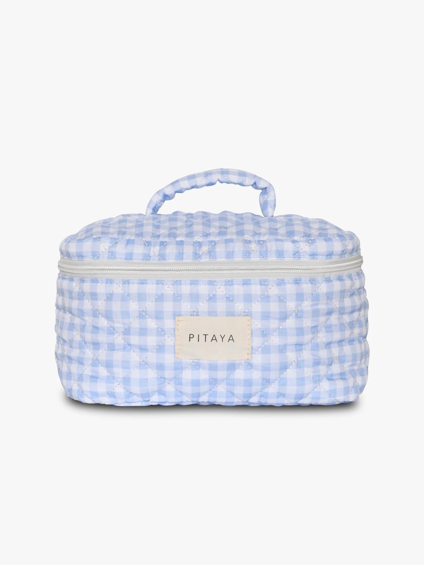 LARGE MAKEUP BAG | BLUE CHECKER