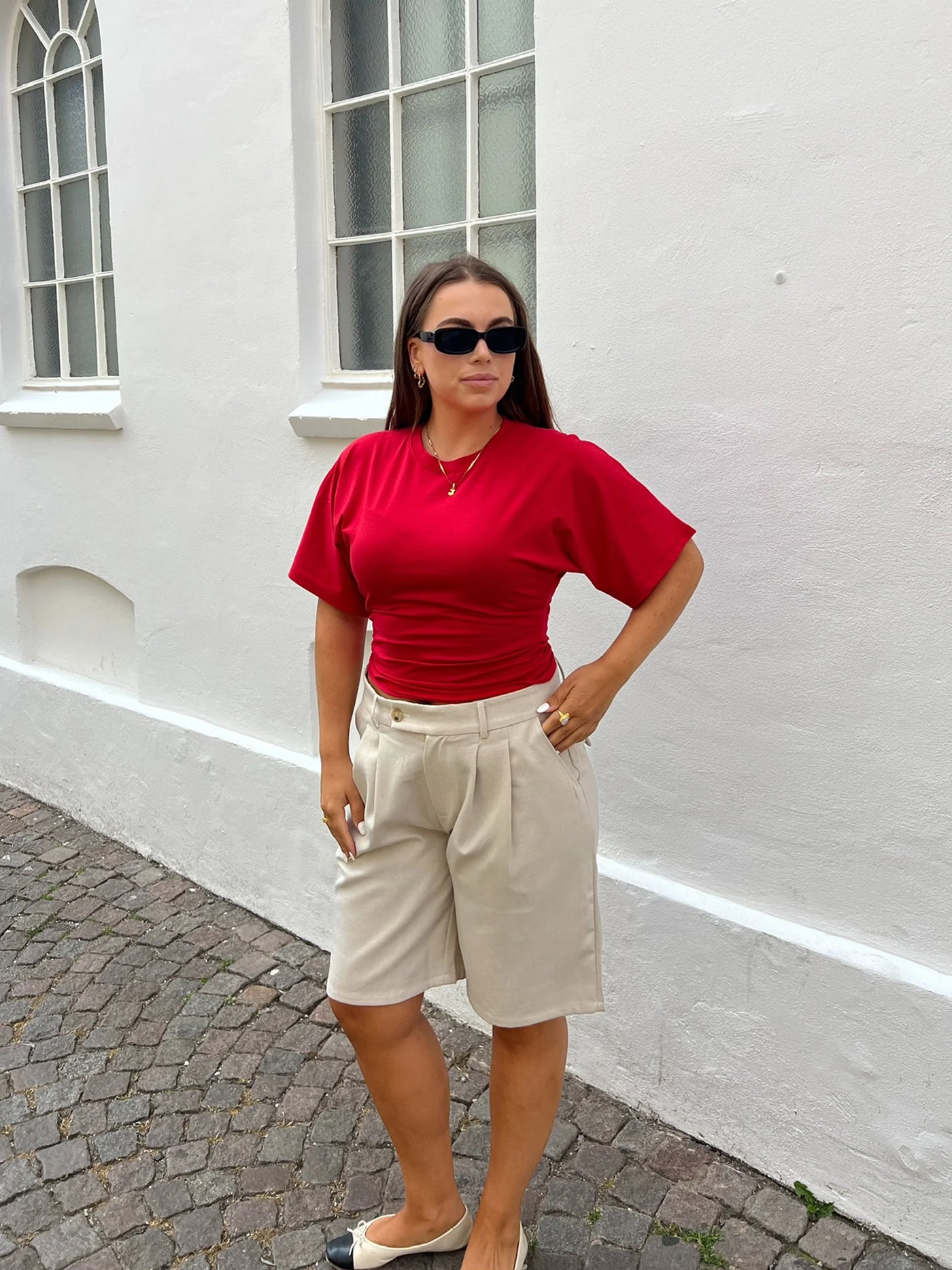 KLARA TOP | WAISTED red rose