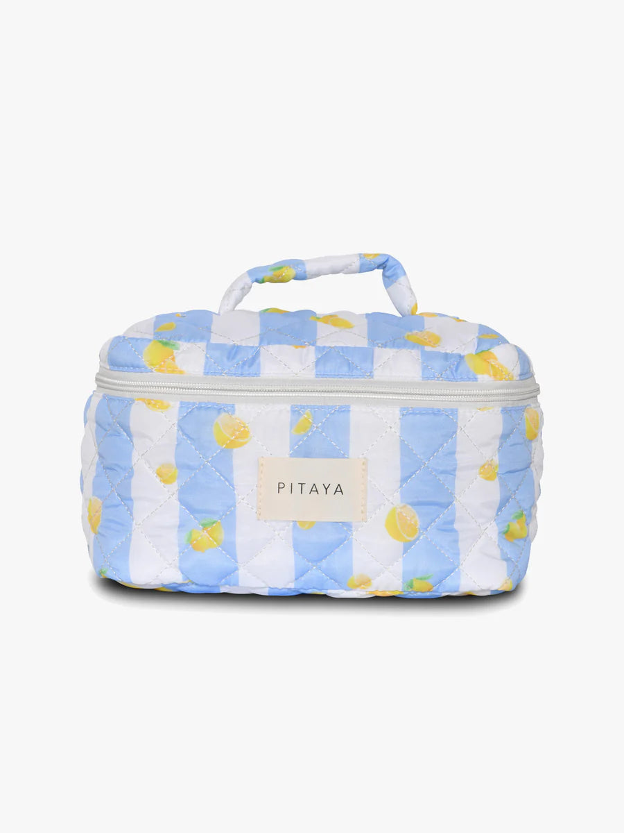 LARGE MAKEUP BAG | BLUE LEMON